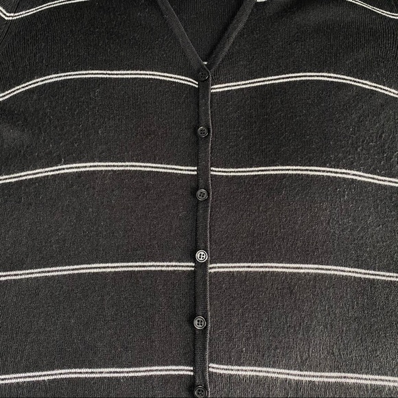 Worthington Vintage Striped Button Up Sweater - Picture 4 of 16